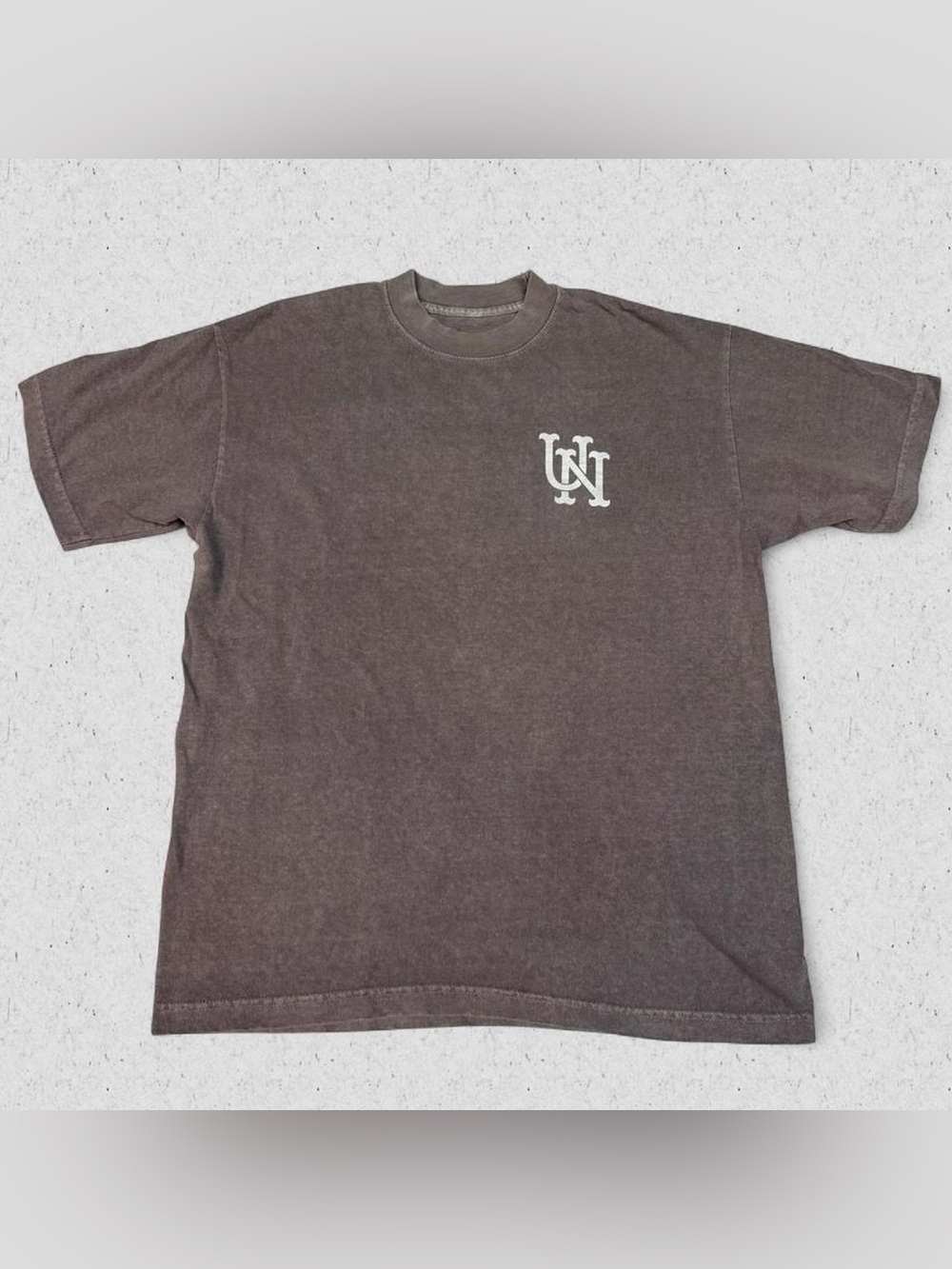 Urban Necessities Acid-Washed Brown T-Shirt With White Logo